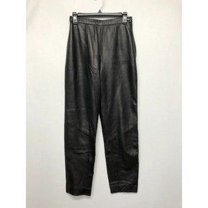 Vintage Lord & Taylor Women 100% Leather Pants Size 4 Black B236 -29